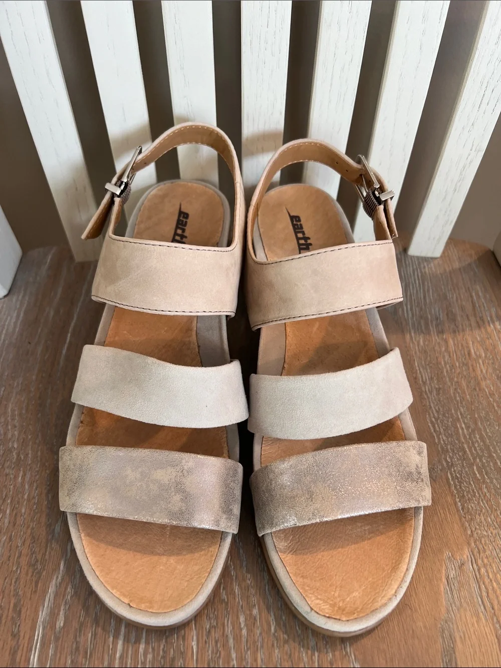 Colorblock Suede Leather Strap Sandals